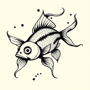 Blackwork Goldfish Tattoo