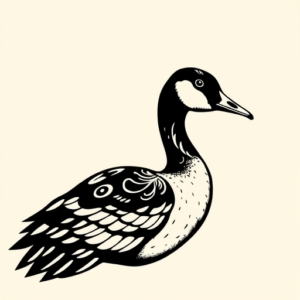 Blackwork Goose Tattoo