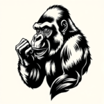Blackwork Gorilla Tattoo