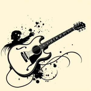 Blackwork Guitar Tattoo
