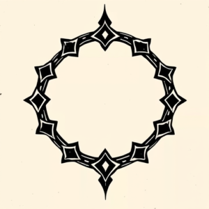 Blackwork Halo Tattoo