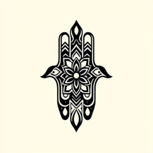 Blackwork Hamsa Tattoo