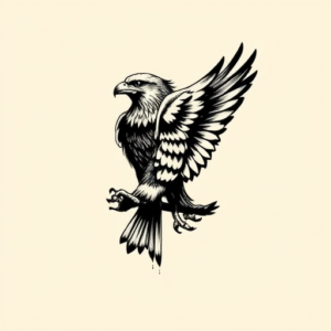 Blackwork Hawk Tattoo