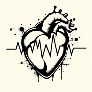 Blackwork Heartbeat Tattoo