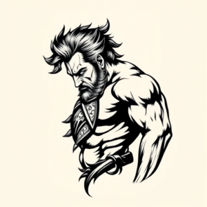 Blackwork Hercules Tattoo