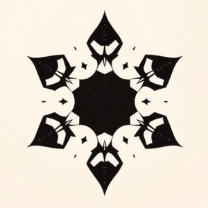 Blackwork Hexagon Tattoo