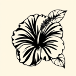 Blackwork Hibiscus Tattoo