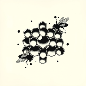 Blackwork Honeycomb Tattoo