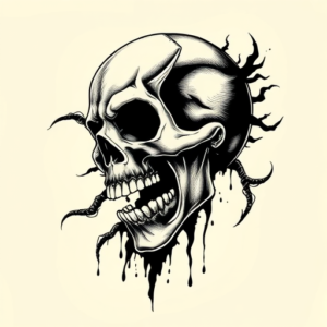 Blackwork Horror Tattoo