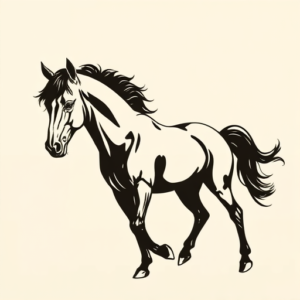 Blackwork Horse Tattoo