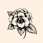 Blackwork Hydrangea Tattoo