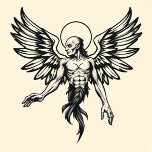Blackwork Icarus Tattoo