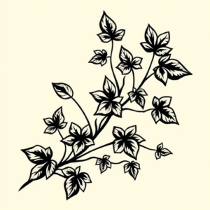 Blackwork Ivy Tattoo
