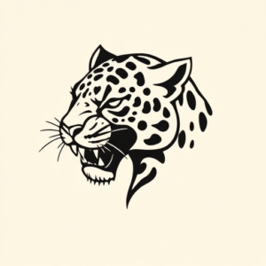 Blackwork Jaguar Tattoo