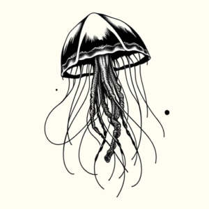 Blackwork Jellyfish Tattoo