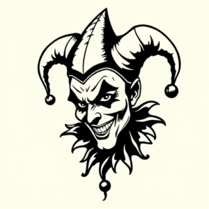 Blackwork Jester Tattoo