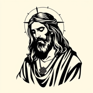 Blackwork Jesus Tattoo