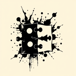 Blackwork Jigsaw Tattoo