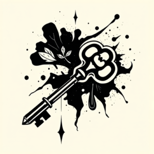 Blackwork Key Tattoo