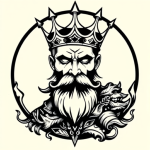 Blackwork King Tattoo