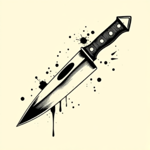 Blackwork Knife Tattoo