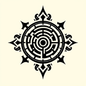 Blackwork Labyrinth Tattoo