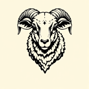 Blackwork Lamb Tattoo