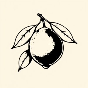 Blackwork Lemon Tattoo