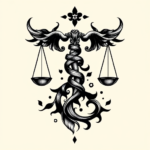 Blackwork Libra Tattoo