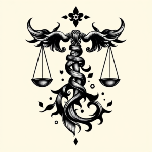 Blackwork Libra Tattoo