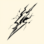 Blackwork Lightning Tattoo