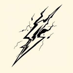 Blackwork Lightning Tattoo