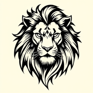 Blackwork Lion Tattoo