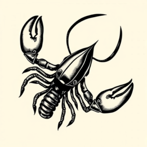 Blackwork Lobster Tattoo