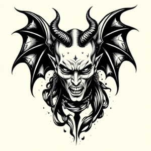 Blackwork Lucifer Tattoo