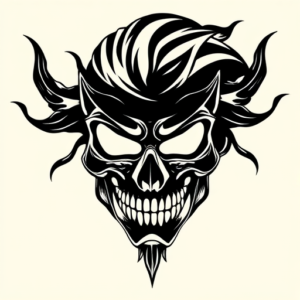 Blackwork Mask Tattoo