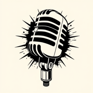 Blackwork Microphone Tattoo