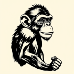 Blackwork Monkey Tattoo