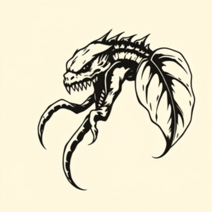 Blackwork Monstera Tattoo