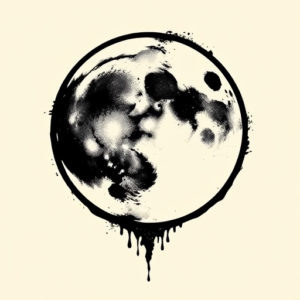 Blackwork Moon Tattoo