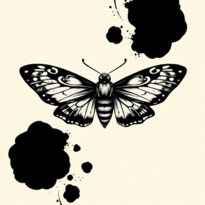 Blackwork Moth Tattoo