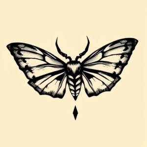 Blackwork Mothman Tattoo