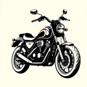 Blackwork Motorcycle Tattoo