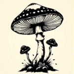 Blackwork Mushroom Tattoo