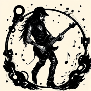 Blackwork Music Tattoo