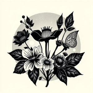 Blackwork Nature Tattoo