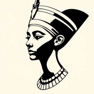 Blackwork Nefertiti Tattoo