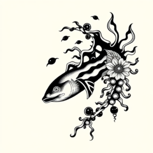 Blackwork Ocean Tattoo