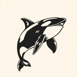 Blackwork Orca Tattoo