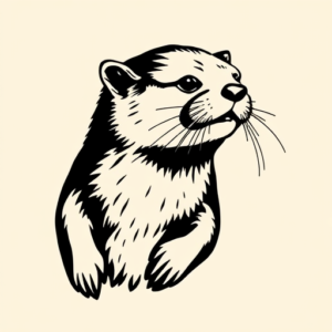 Blackwork Otter Tattoo